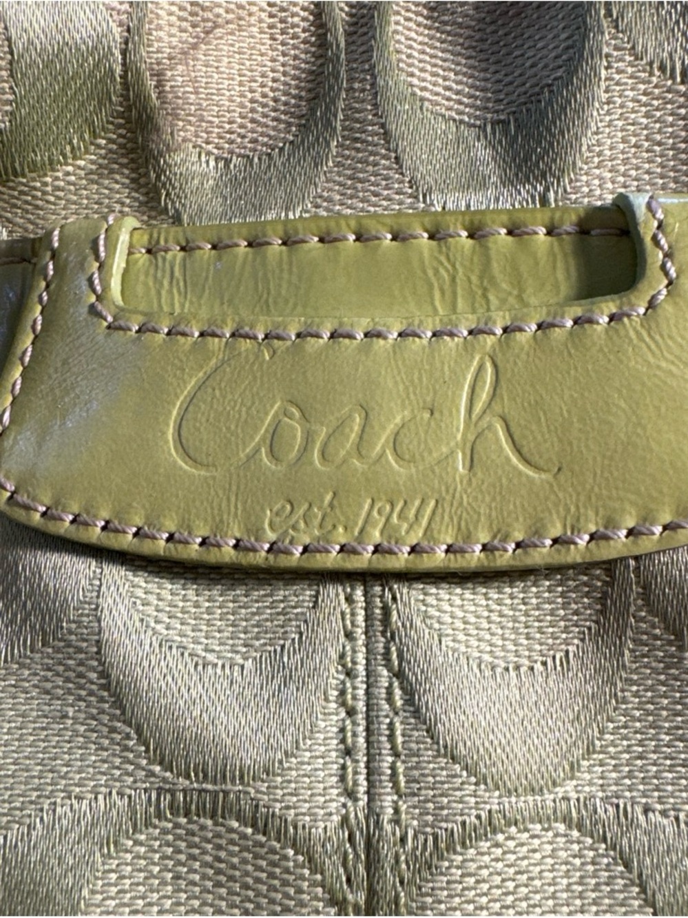 Coach Olive Green Signature Shoulder Bag